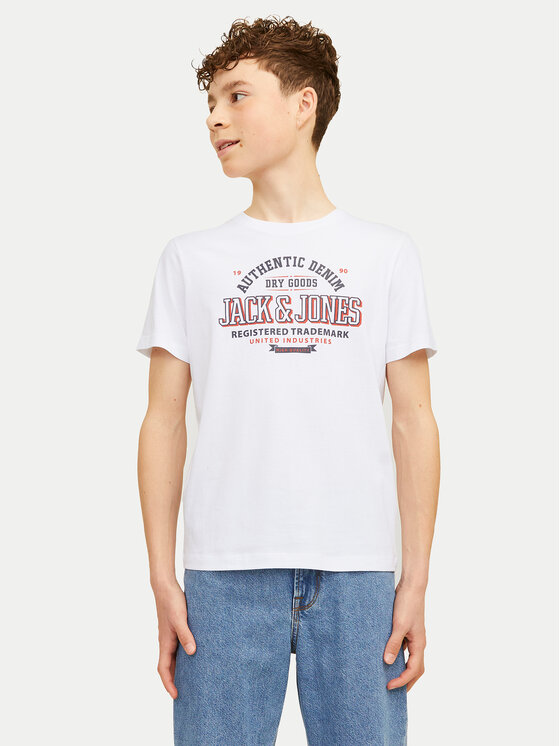 Jack&Jones Junior Tričko Logo 12258877 Biela Regular Fit