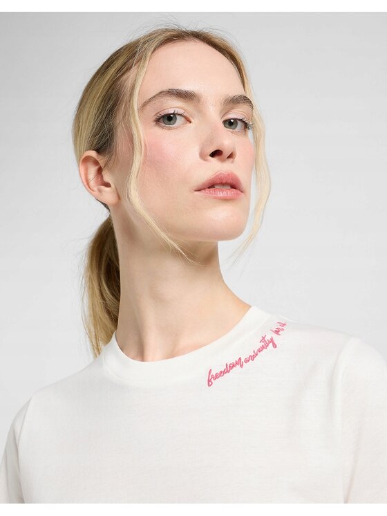 Lee Lee T-Shirt Little Embroidery Tee Biały Regular Fit