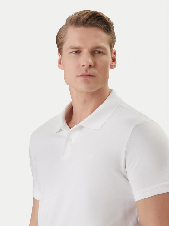 Calvin Klein Calvin Klein Polo LV04LC254G Biały Slim Fit