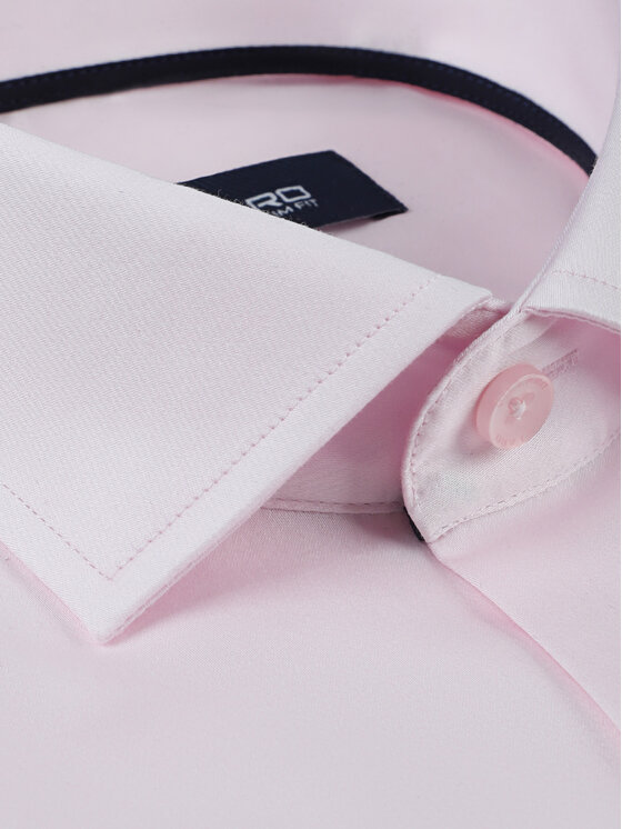 VILLARO VILLARO Koszula 009DLSLIM Różowy Slim Fit