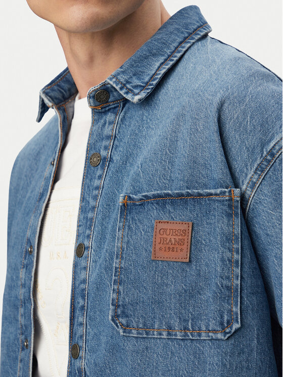 Guess Jeans Guess Jeans džínsová košeľa M6GH51 D5M5V Modrá Oversize