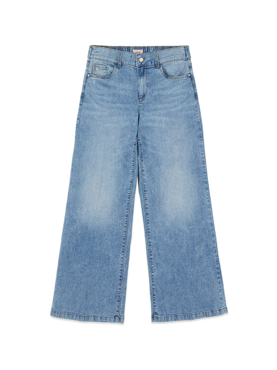 Oltre Oltre Jeansy P448R009008N004 Turkusowy Baggy Fit