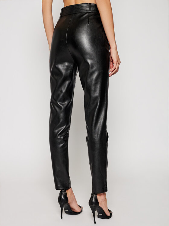 Morgan Morgan Pantaloni in similpelle 211-POPSY Nero Regular Fit