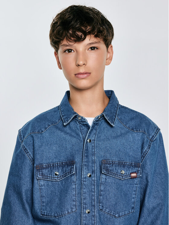 BIG STAR BIG STAR Koszula jeansowa WESTERN SHIRT YOUNG Niebieski Basic Fit