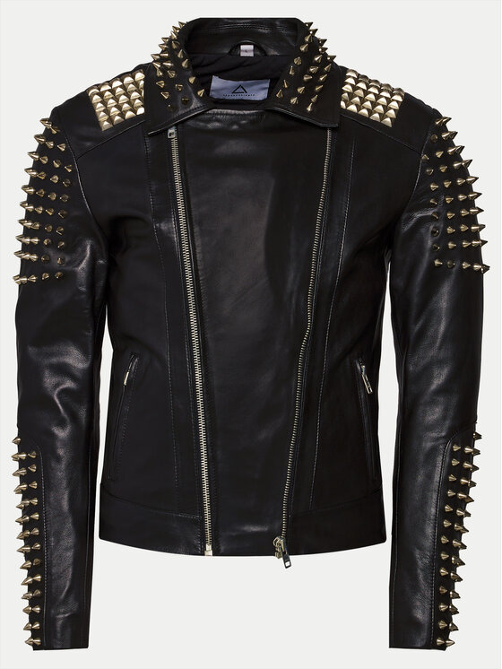 Serge Pariente Serge Pariente Nahkjope Studer Must Slim Fit