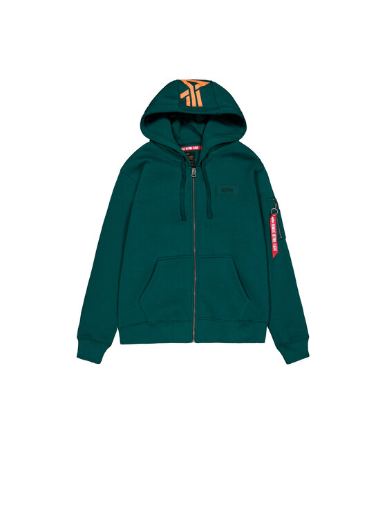 Alpha Industries Alpha Industries Bluza Backprint Zip Hoodie Zielony Regular Fit