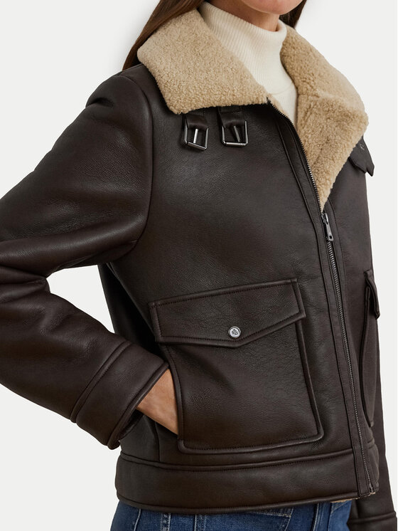 LAUREN RALPH LAUREN LAUREN RALPH LAUREN Kurtka z imitacji skóry 297957530001 Brązowy Regular Fit