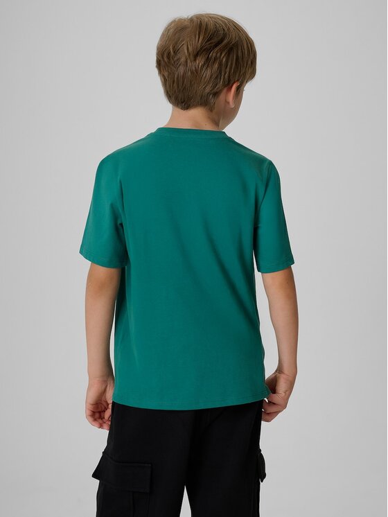4F 4F T-Shirt 4FJKAW26TTSHM4455-46S Zielony Regular Fit