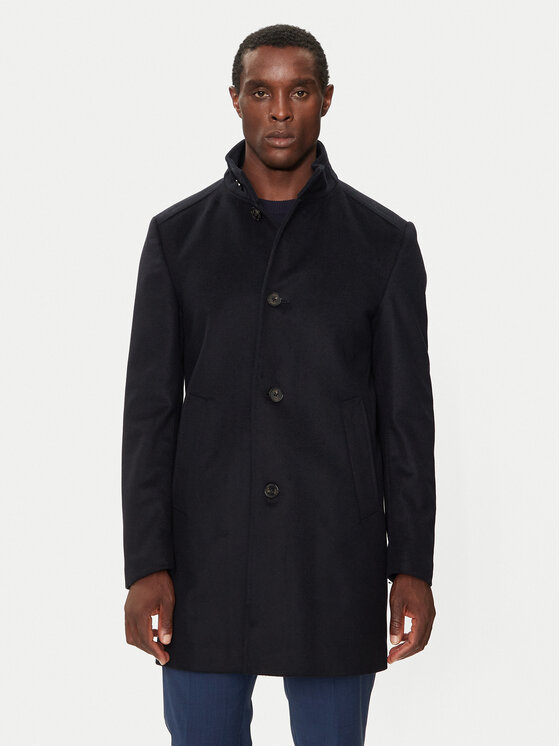 JOOP! Vlnený kabát 17 JC-21Maron 30044311 Tmavomodrá Regular Fit