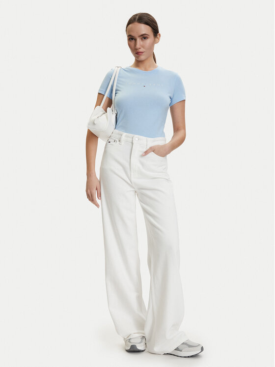 Tommy Jeans Tommy Jeans T-shirt DW0DW18398 Svijetlo plava Slim Fit