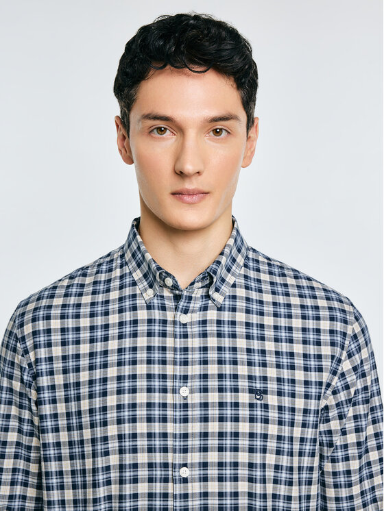 BIG STAR BIG STAR Koszula GIBBINEROS Niebieski Basic Fit