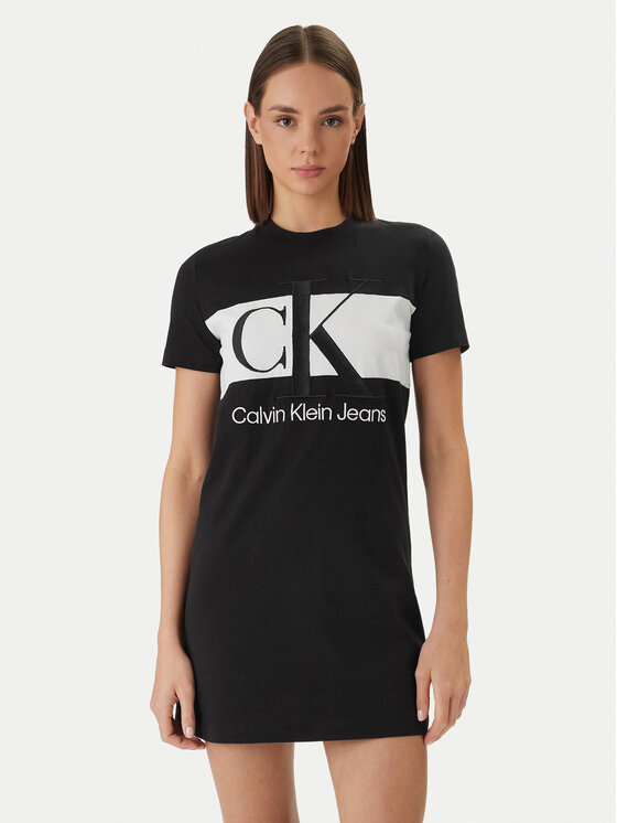 Calvin Klein Calvin Klein Kasdieninė suknelė Blocking LV047F288G Juoda Regular Fit