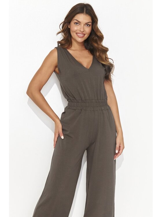 Makadamia Makadamia Kombinezon NU465 Brązowy Regular Fit
