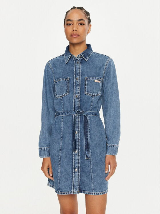 Calvin Klein Jeans Calvin Klein Jeans Дънкова рокля J20J223981 Син Regular Fit