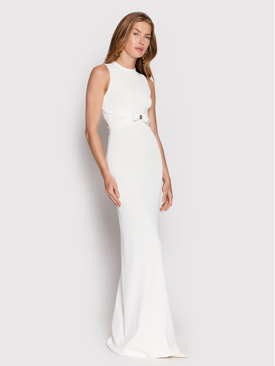 Elisabetta Franchi Elisabetta Franchi Večerna obleka AM-98G-22E2-V420 Bela Slim Fit