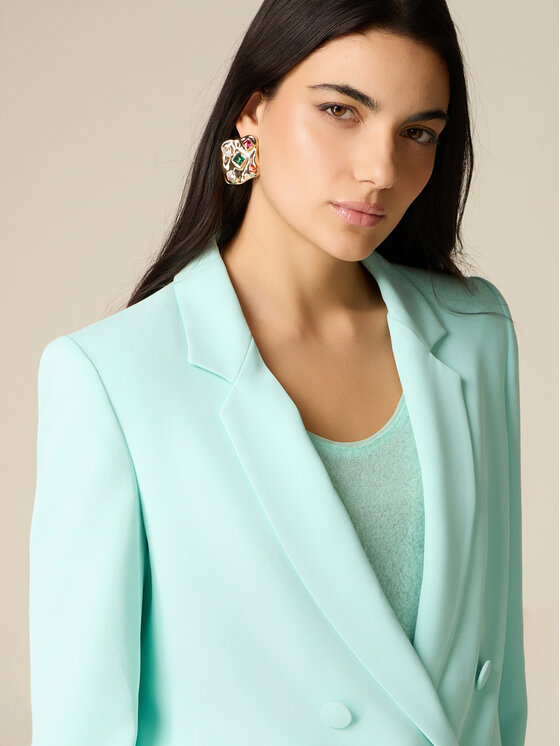 Oltre Oltre Giacca da abito Q814R004612N005 Turchese Slim Fit