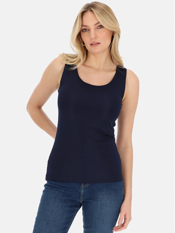 Potis & Verso Potis & Verso Top Elza Granatowy Regular Fit