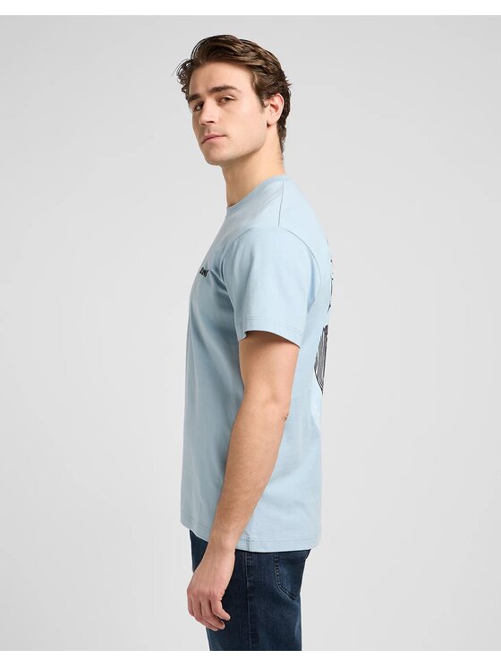 Lee Lee T-Shirt SS RELAXED GRAPHIC TEE Niebieski Relaxed Fit