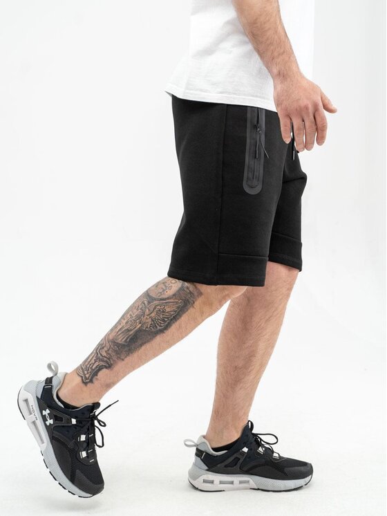 Point X Point X Szorty materiałowe Krótkie Spodenki Dresowe Męskie Czarne Point X Tech X fLeece M Czarny Regular Fit