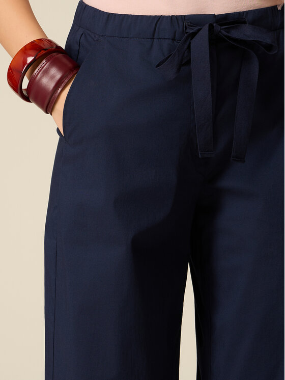 Oltre Oltre Pantaloni di tessuto P041J002527N034 Blu Baggy Fit