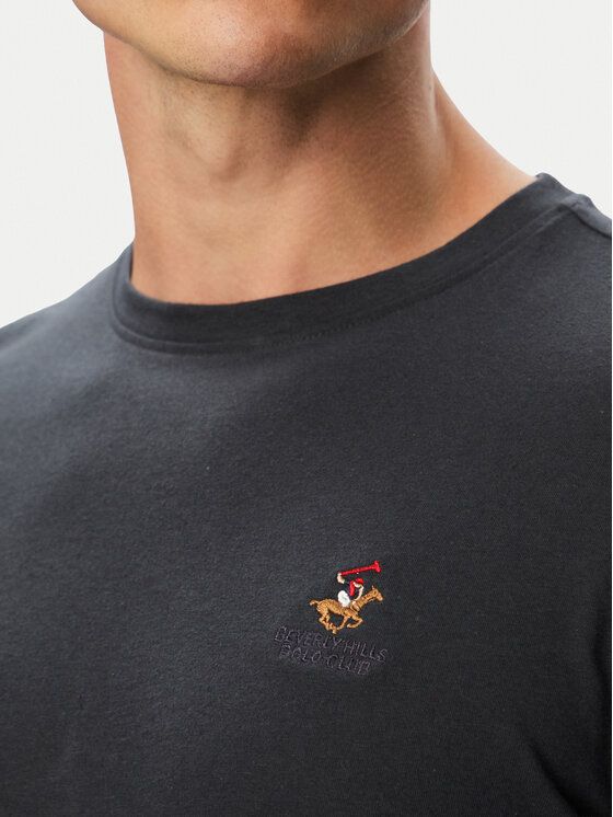 Beverly Hills Polo Club Beverly Hills Polo Club T-Shirt P-SS26M-TS450030BLU Granatowy Regular Fit