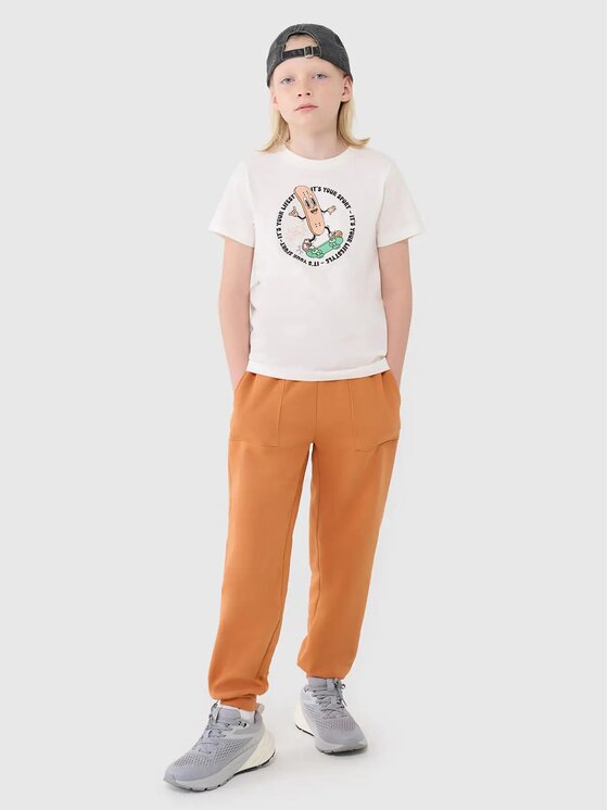 4F 4F T-Shirt 4FJRSS25TTSHM2566-11S Biały Regular Fit