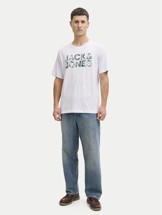 Jack & Jones Jack & Jones T-krekls Ejeff Logo 12288536 Balts Regular Fit