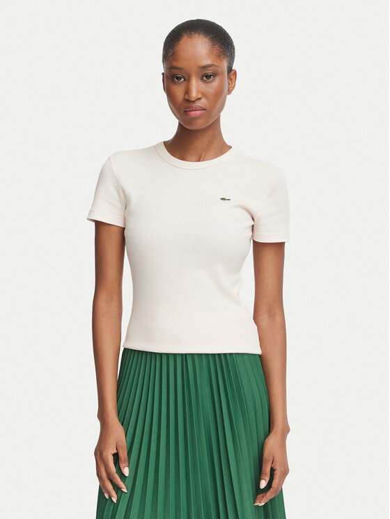 Lacoste Lacoste Тишърт TF5538 Светлорозов Slim Fit
