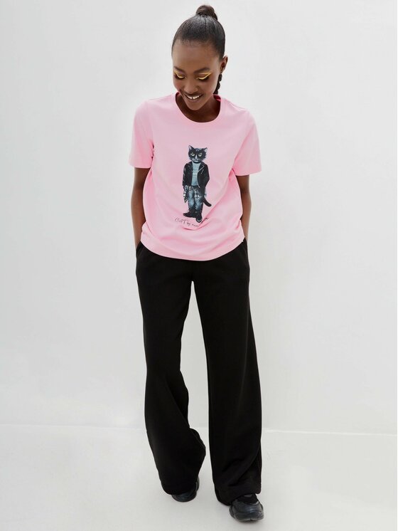 CAT by maniita lacitta CAT by maniita lacitta T-Shirt Printed T-shirt Różowy Regular Fit