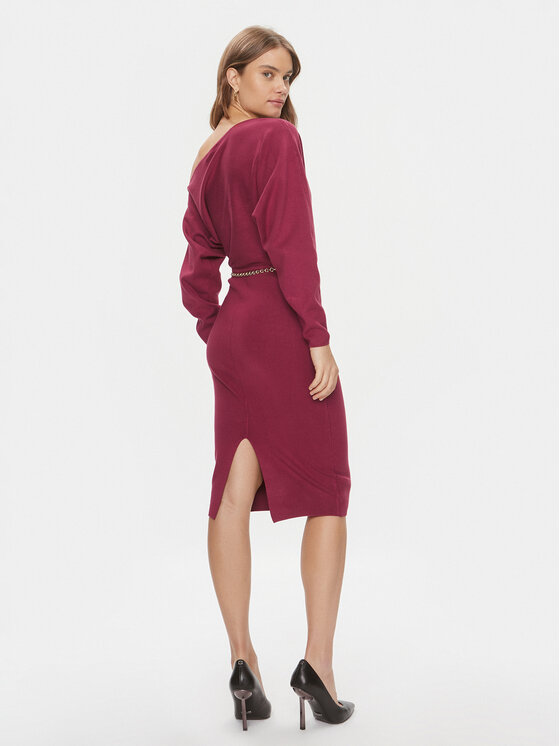Guess Guess Vsakodnevna obleka Allison W4RK06 Z2YJ2 Bordo rdeča Regular Fit