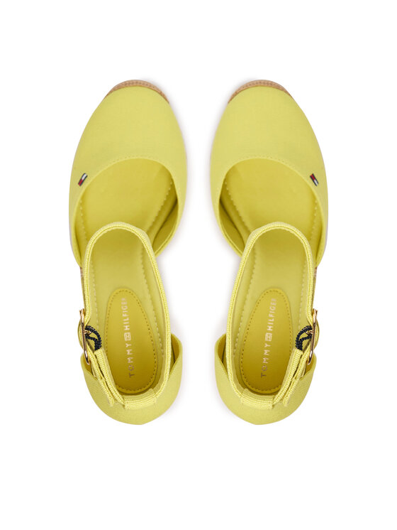 Tommy Hilfiger Tommy Hilfiger Espadrile Flag High Wedge Espad Closed Toe FW0FW09225 Galben