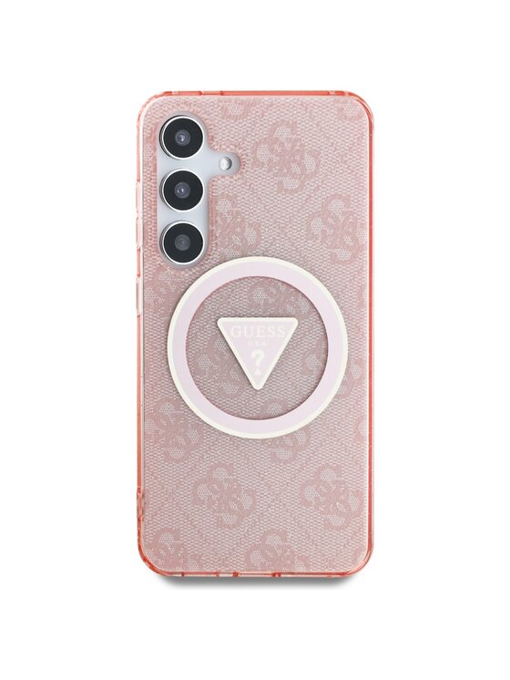 Guess Guess Etui na telefon Glitter Triangle Buttons Różowy