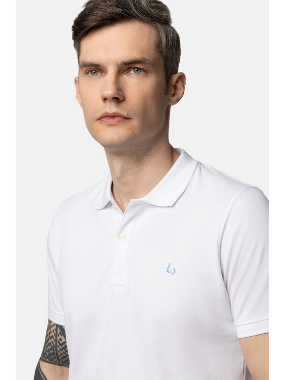 Lancerto Lancerto Polo Manuel PO073123000017 Biały Regular Fit
