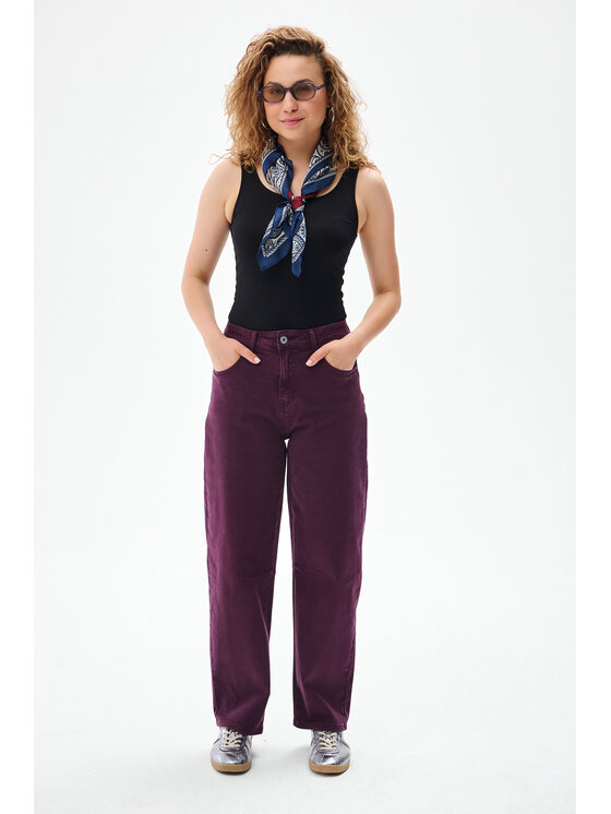 blue shadow blue shadow Spodnie materiałowe 8059-29 Czerwony Regular Fit