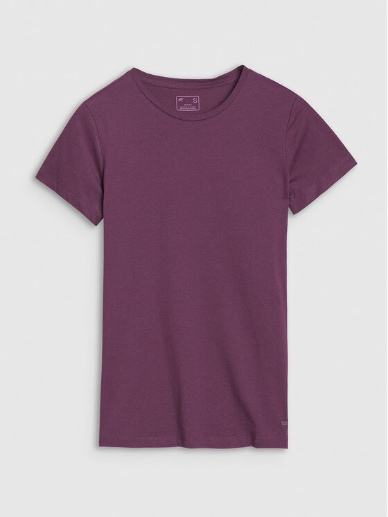 4F 4F T-Shirt 4FWSS25TTSHF1995-50S Fioletowy Slim Fit