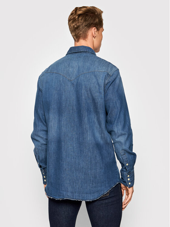 Wrangler Wrangler džinsiniai marškiniai Workshirt W5D1AK725 112141437 Mėlyna Regular Fit