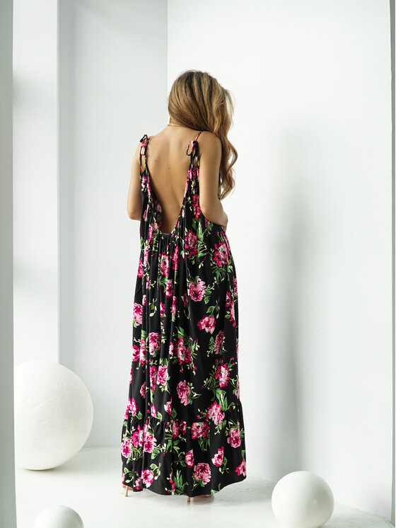 LilaLou LilaLou Sukienka letnia Gypsy Czarny Oversize