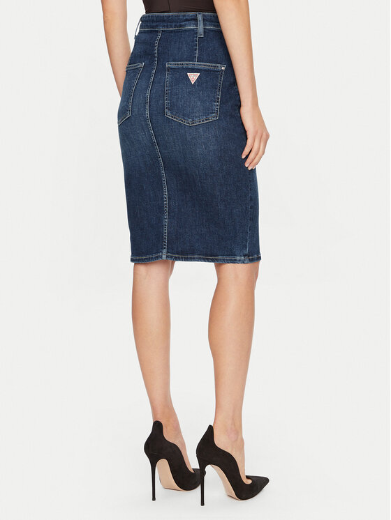 Guess Guess Spódnica jeansowa W4BD38 D592A Granatowy Slim Fit