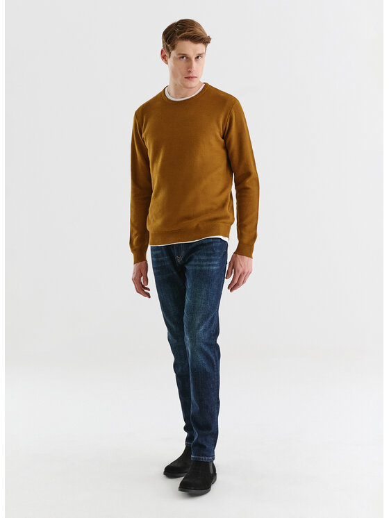 Pako Lorente Pako Lorente Sweter P23WF-2X-013 Khaki Classic Fit