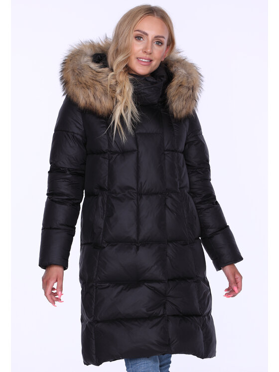 Perso Perso Kurtka puchowa BLH220011FXF Czarny Regular Fit