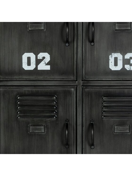 MIAhome MIAhome Organizer Komoda metalowa loftowa czarna na kółkach Numbers Czarny