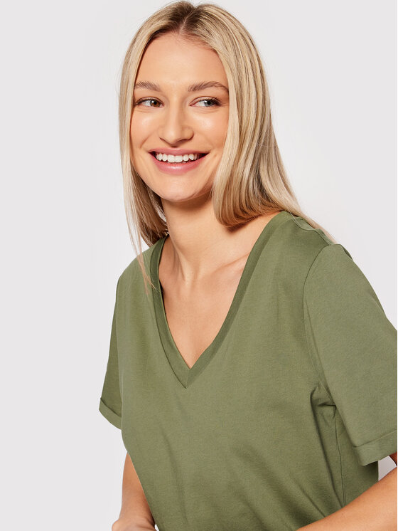 Pieces Pieces Tricou Ria 17120455 Verde Regular Fit