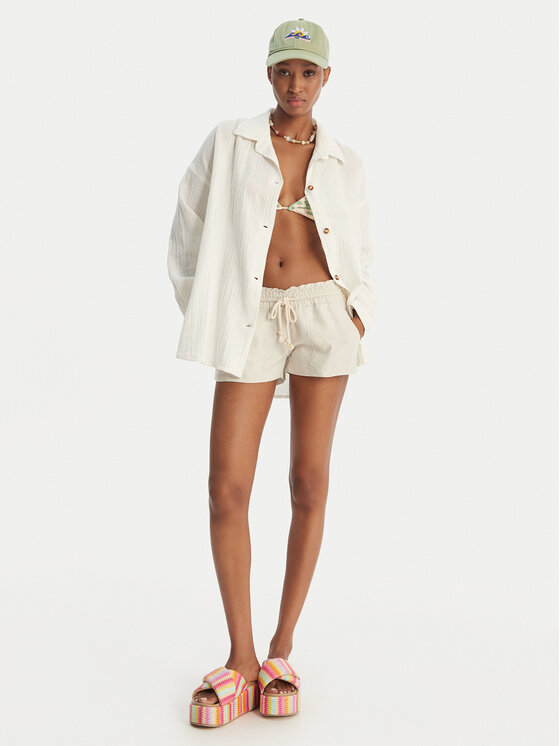 Roxy Roxy Риза Morning Time ERJWT03674 Екрю Relaxed Fit