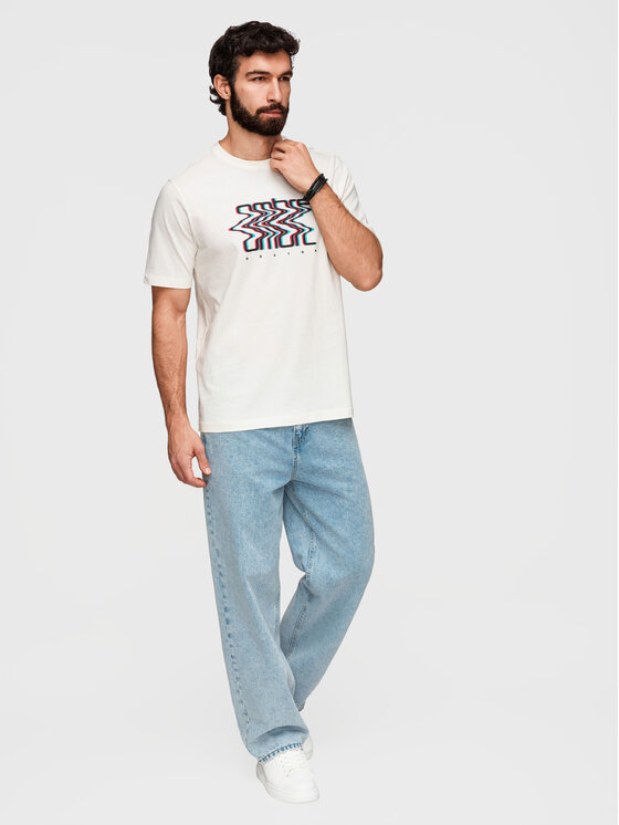Ombre Ombre T-Shirt OM-TSPT-0286 Biały Regular Fit