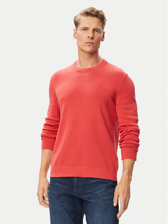 Tommy Jeans Pulover DM0DM22853 Coral Slim Fit