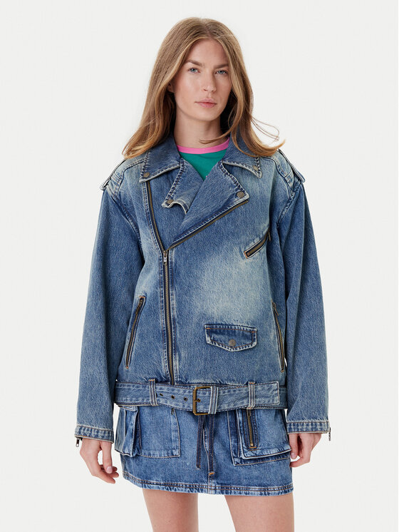 Guess Guess Jeansová bunda W5YN70 D4XYZ Modrá Regular Fit