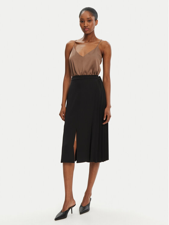 Rinascimento Rinascimento Fustă midi CFC0122491003 Negru Regular Fit