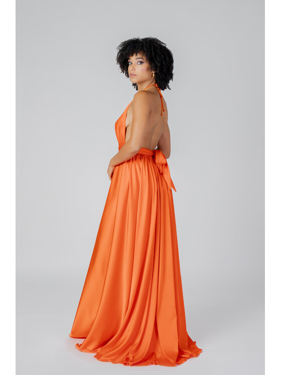 Sol Wears Women Sol Wears Women Abito da sera DIANA LUNGO Arancione To Fit