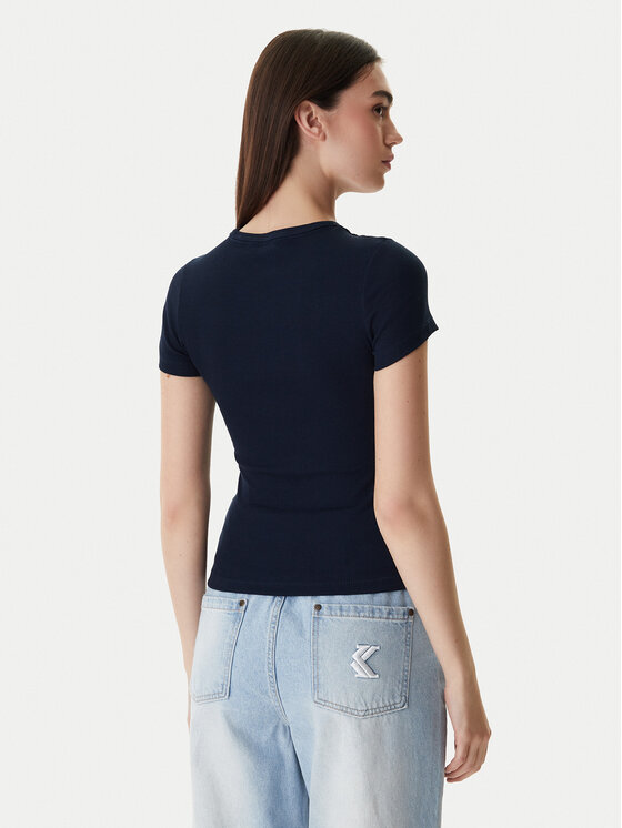 Tommy Jeans Tommy Jeans Тениска с дълъг ръкав Badge DW0DW17881 Тъмносин Slim Fit