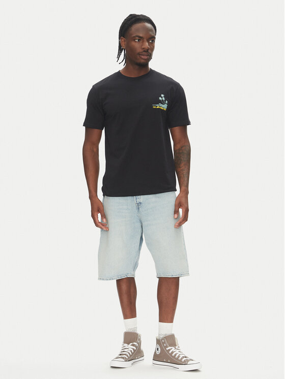 Quiksilver Quiksilver T-Shirt Palm Lines Ss EQYZT08057 Černá Regular Fit
